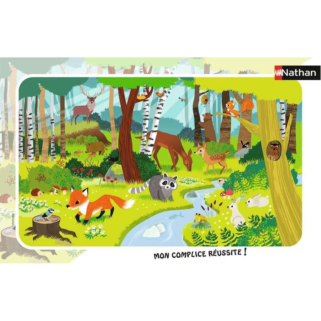 Nathan- Puzzle Cornice 15 Pezzi-Gli Animali della Foresta Bambini, 4005556860111