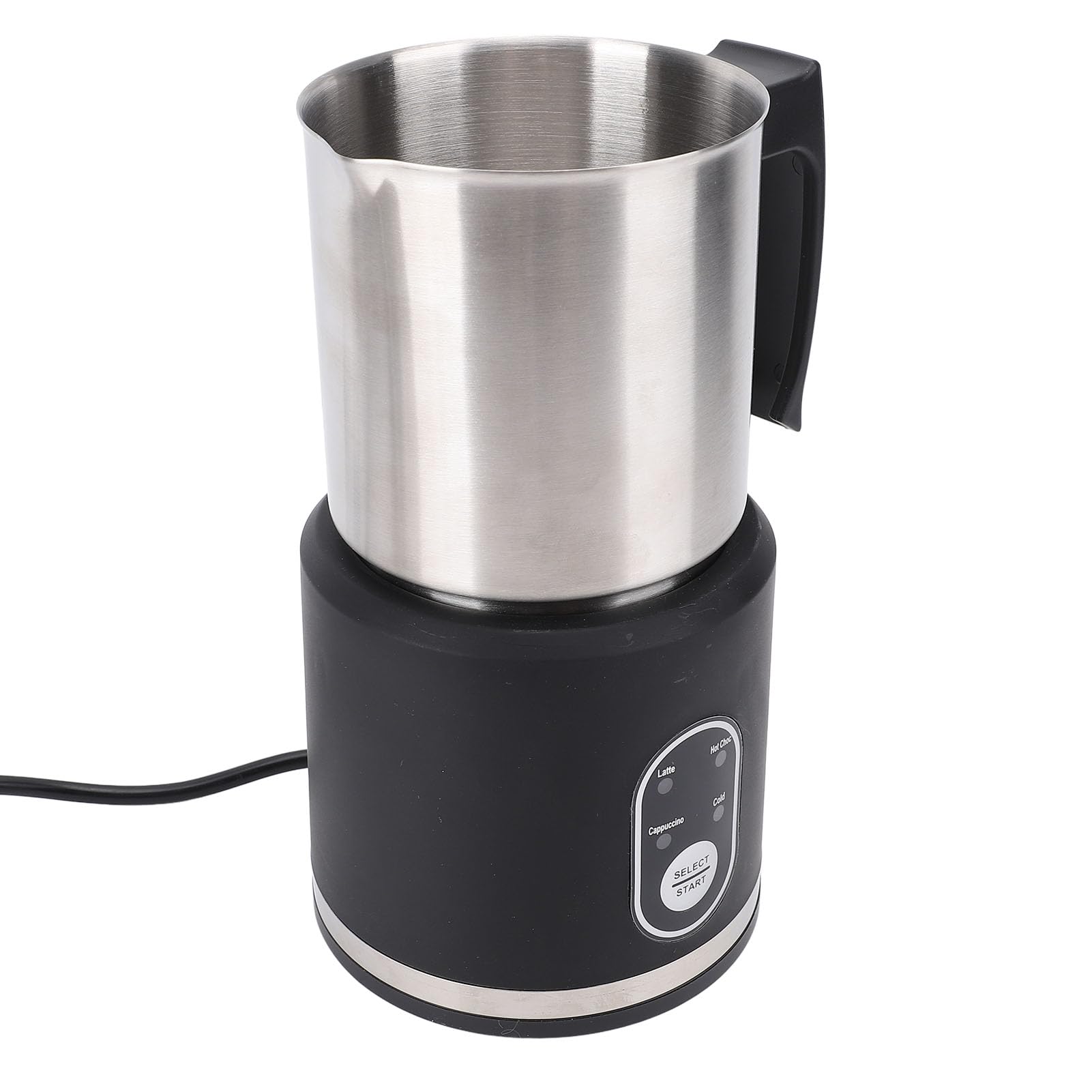 lyrlody Milk Frother Elettrico 4 in 1 in Acciaio Inox, Nero