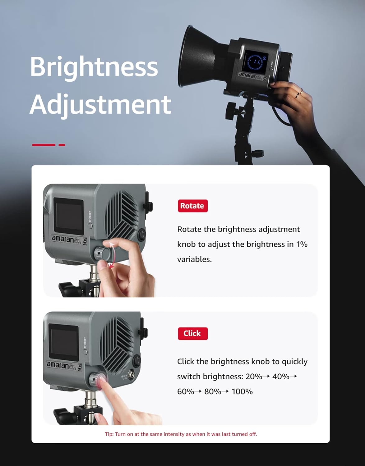 Amaran 60d S - Monoluce Continuo LED 65W 5.600K - immagine 4