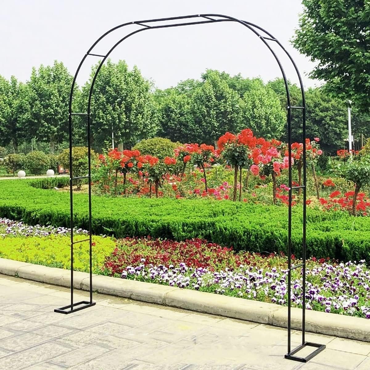 Metallo Garden Arch 240x220cm per Piante Rampicanti, Nero