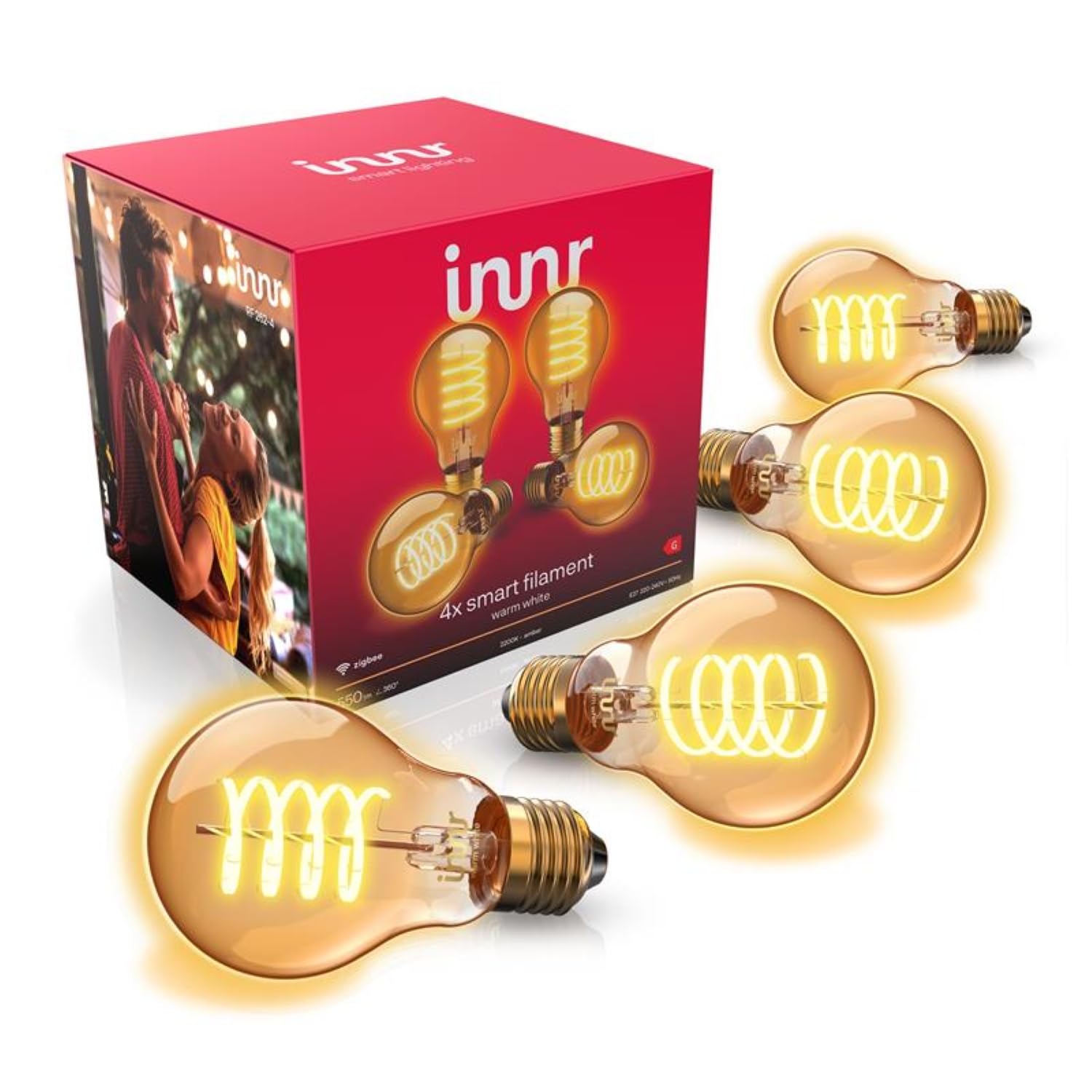 innr Lampadine Smart E27 Zigbee Filament LED - 4 pezzi