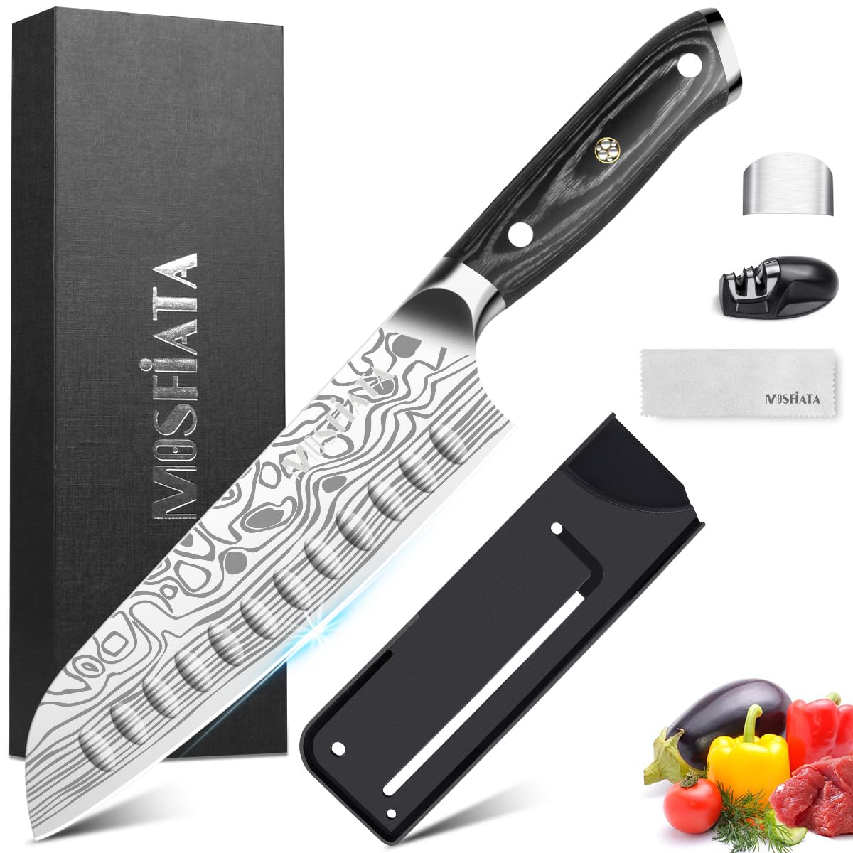 Mosfiata Coltello Santoku Professionale 17,8CM