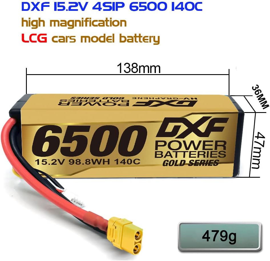 Dxf Batteria Lipo Hard Case 15.2V 6500mAh 140C 4S - immagine 3