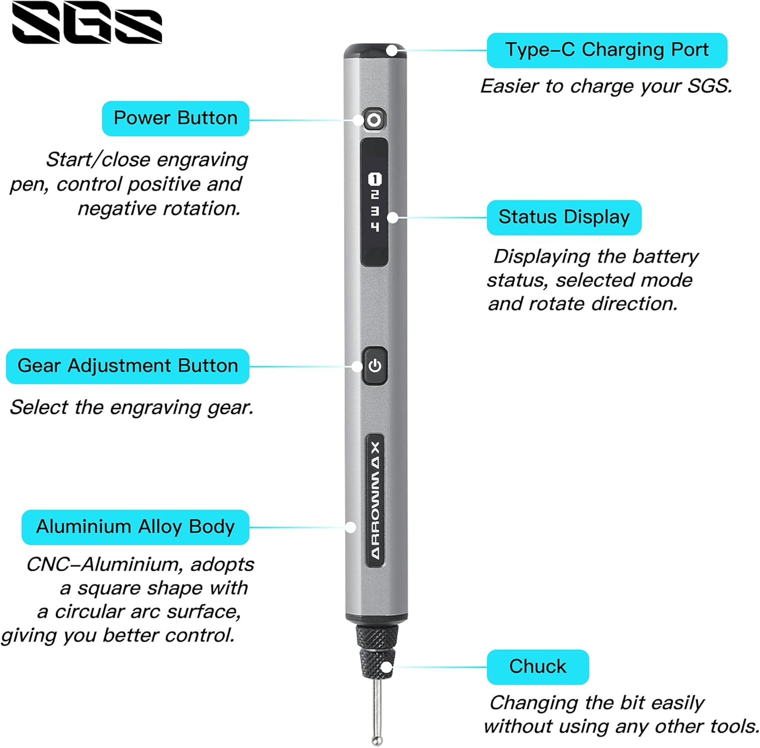 Arrowmax Mini Penna per Incisione Senza Fili - immagine 2