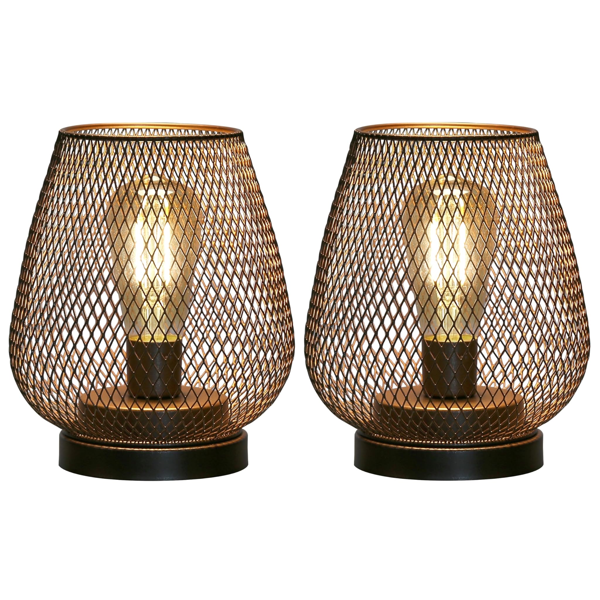 Jhy Design Set 2 Lanterne a LED a Gabbia in Metallo