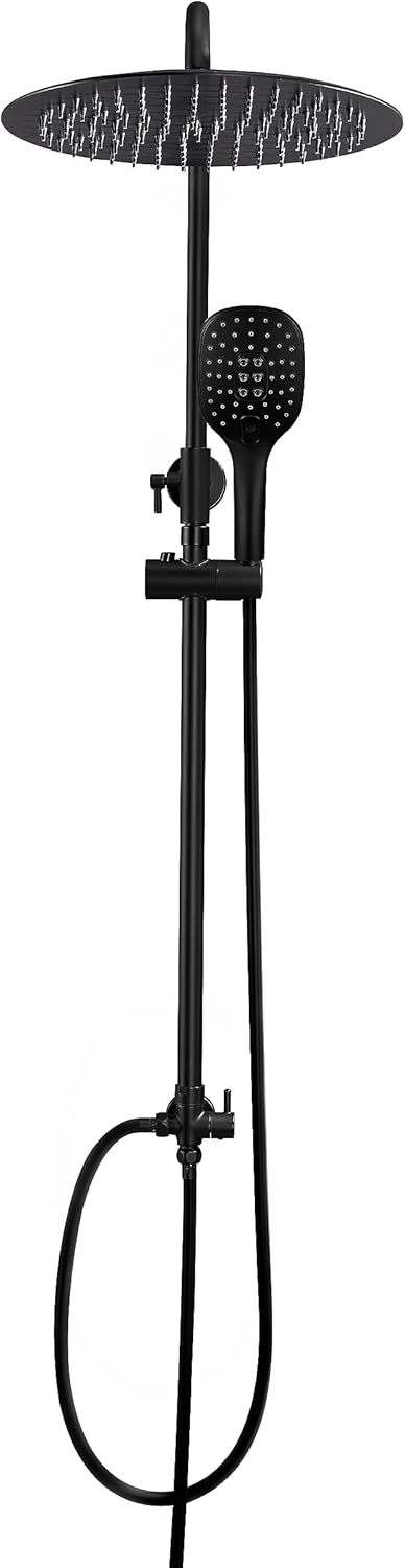 Görbach Colonna Doccia Nero Opaco in Acciaio Inox