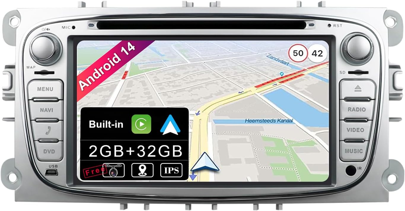 Autoradio Android 14 IPS 7" per Ford Focus/Mondeo/Galaxy - immagine 1