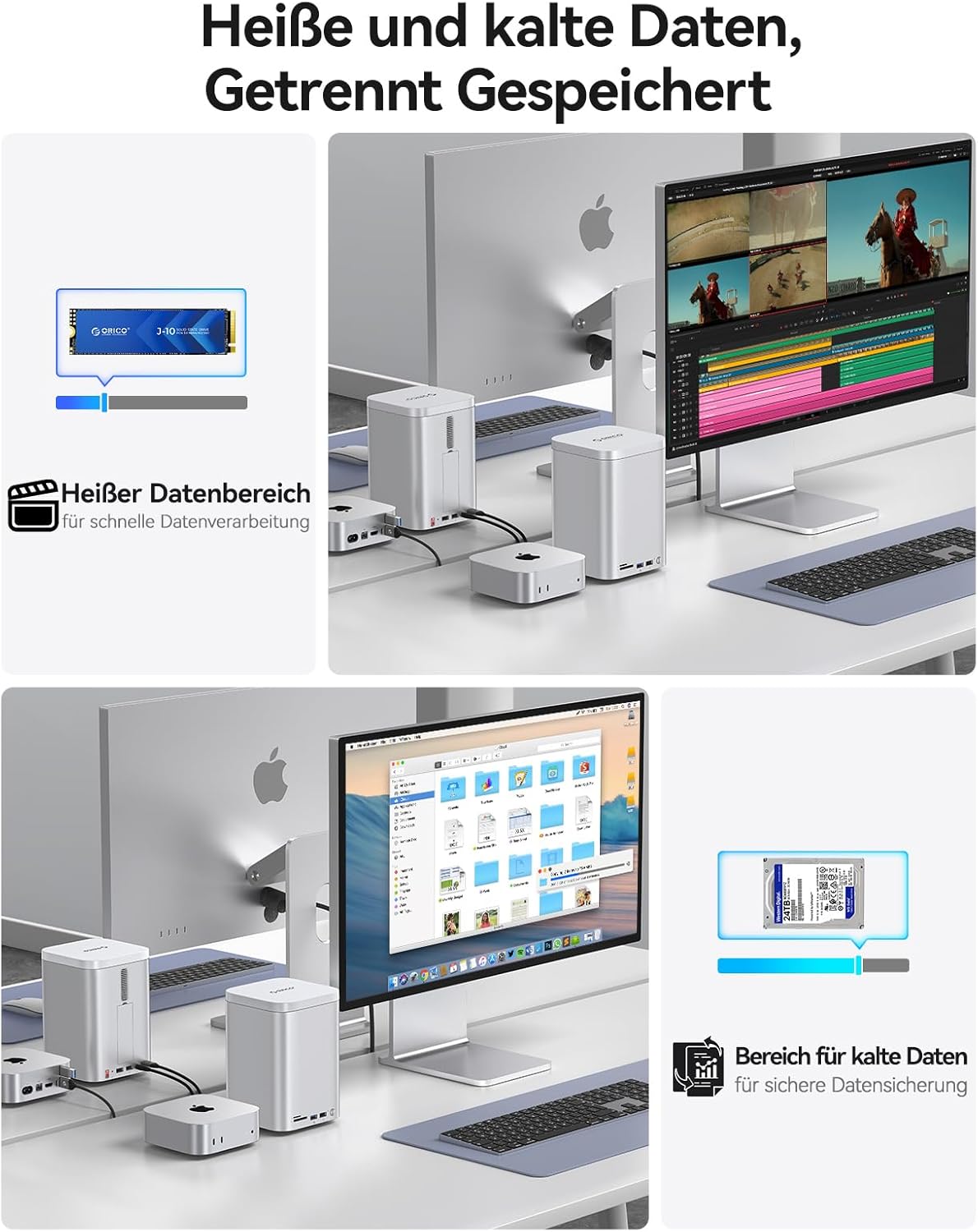 Orico MiniTower - Enclosure RAID 2 Bay per Mac mini M4 - immagine 2