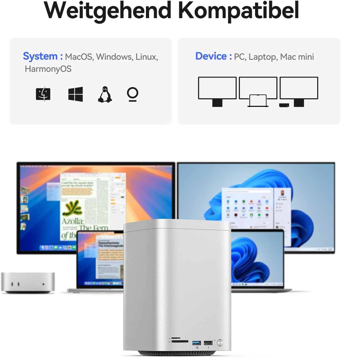 Orico MiniTower - Enclosure RAID 2 Bay per Mac mini M4 - immagine 8