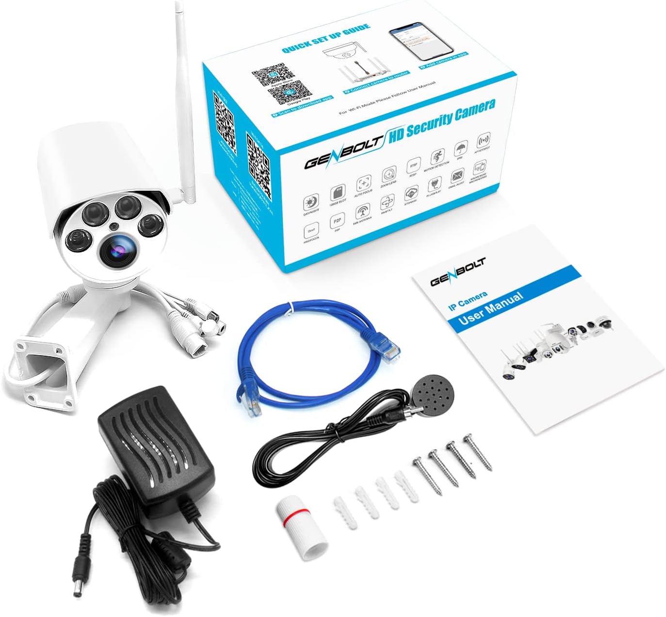 Genbolt PTZ Telecamera Wi-Fi Esterno 1080P - immagine 7