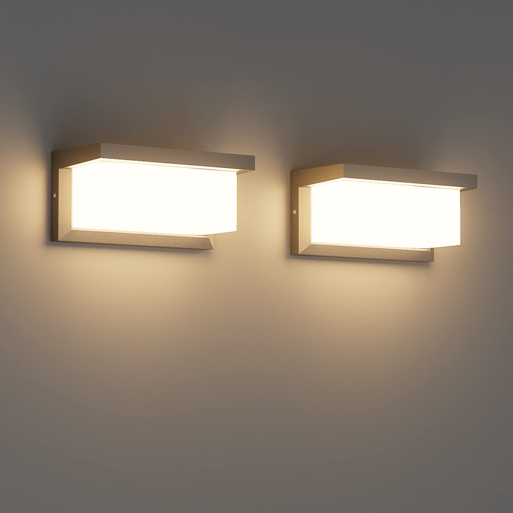 Klighten 2 Pezzi LED Luce da Parete Esterna 24W, Antracite