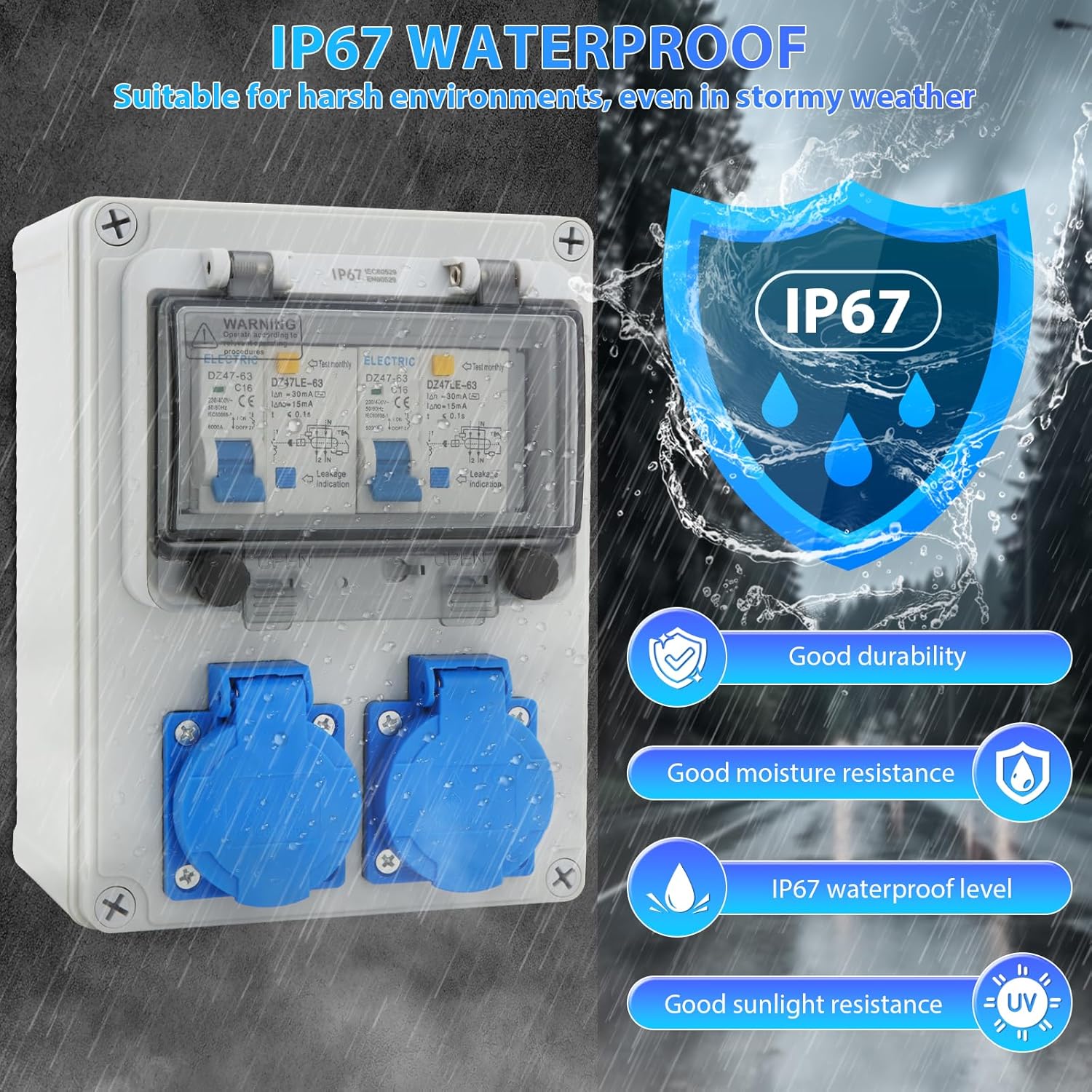 Distributore di Corrente da Parete 16A IP67 - immagine 3