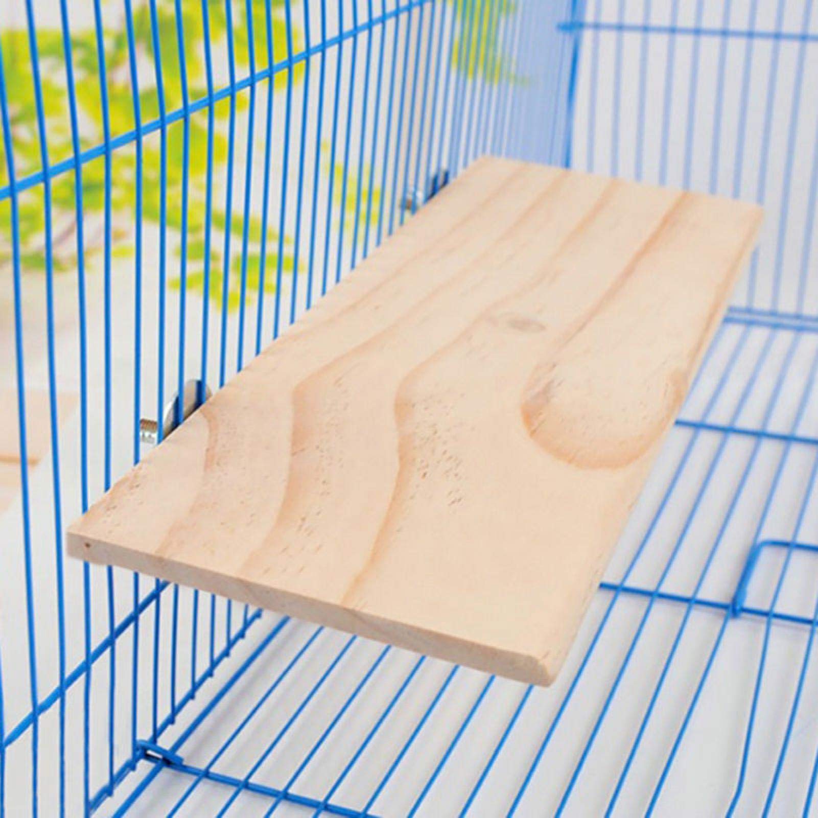 Piattaforma della Gabbia per Criceti 13 * 28 cm, Piattaforma di Supporto in Legno per Criceto Scoiattolo, Gabbia per Uccelli Pappagallo per Animali Domestici Supporto Quadrato