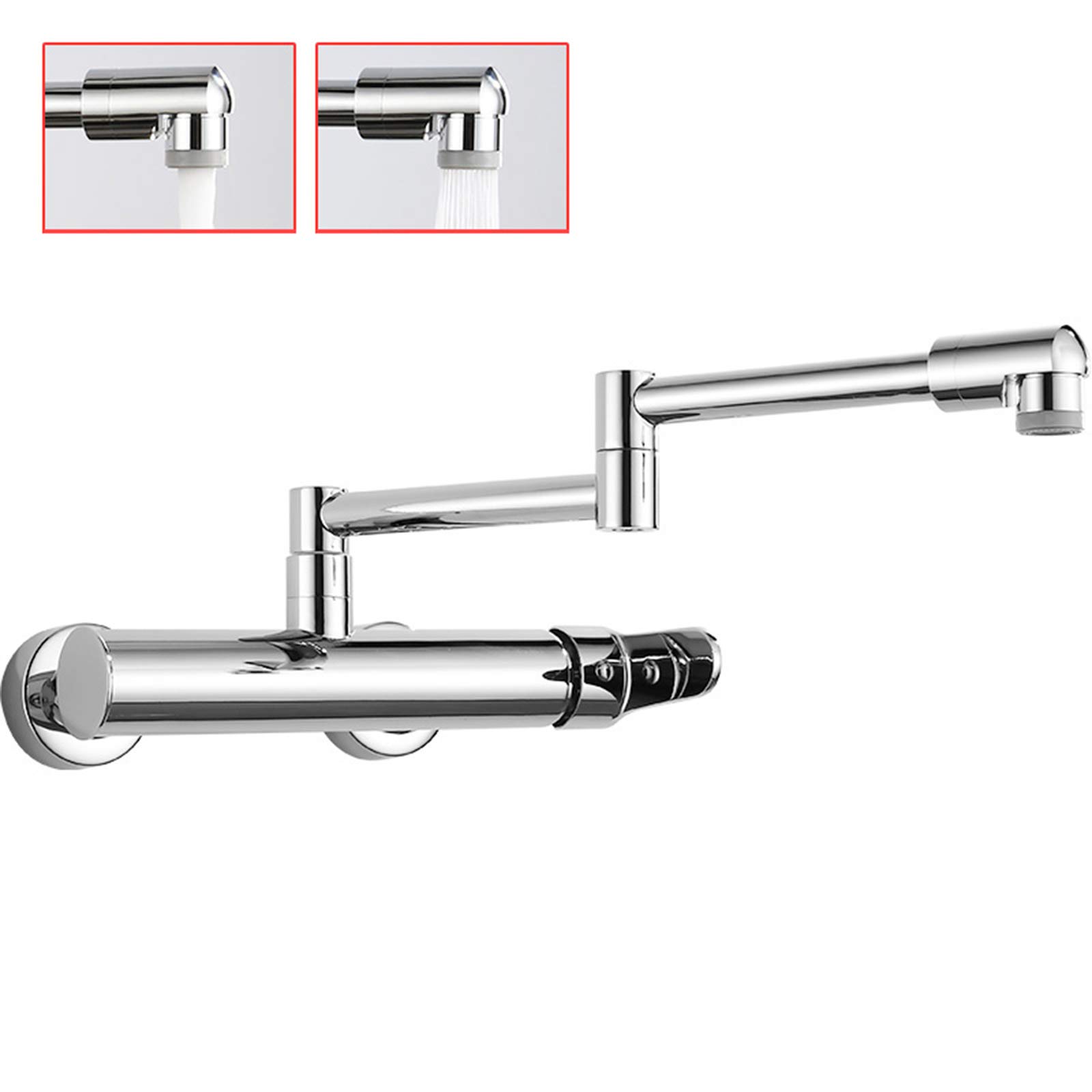 Rubinetto Cucina a Muro Caldo/Freddo Pieghevole Rame