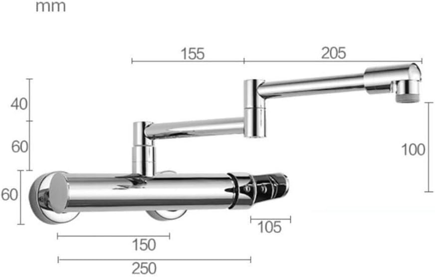 Rubinetto Cucina a Muro Caldo/Freddo Pieghevole Rame - immagine 4