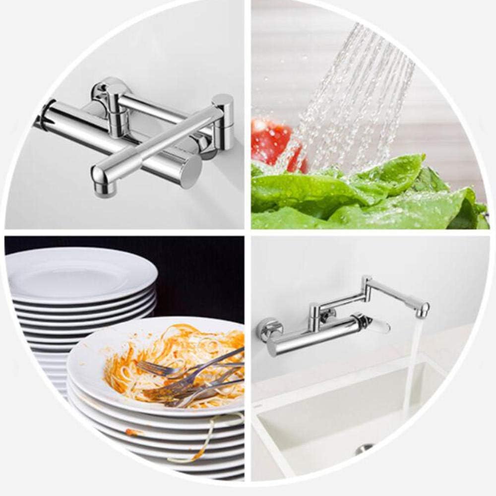 Rubinetto Cucina a Muro Caldo/Freddo Pieghevole Rame - immagine 5