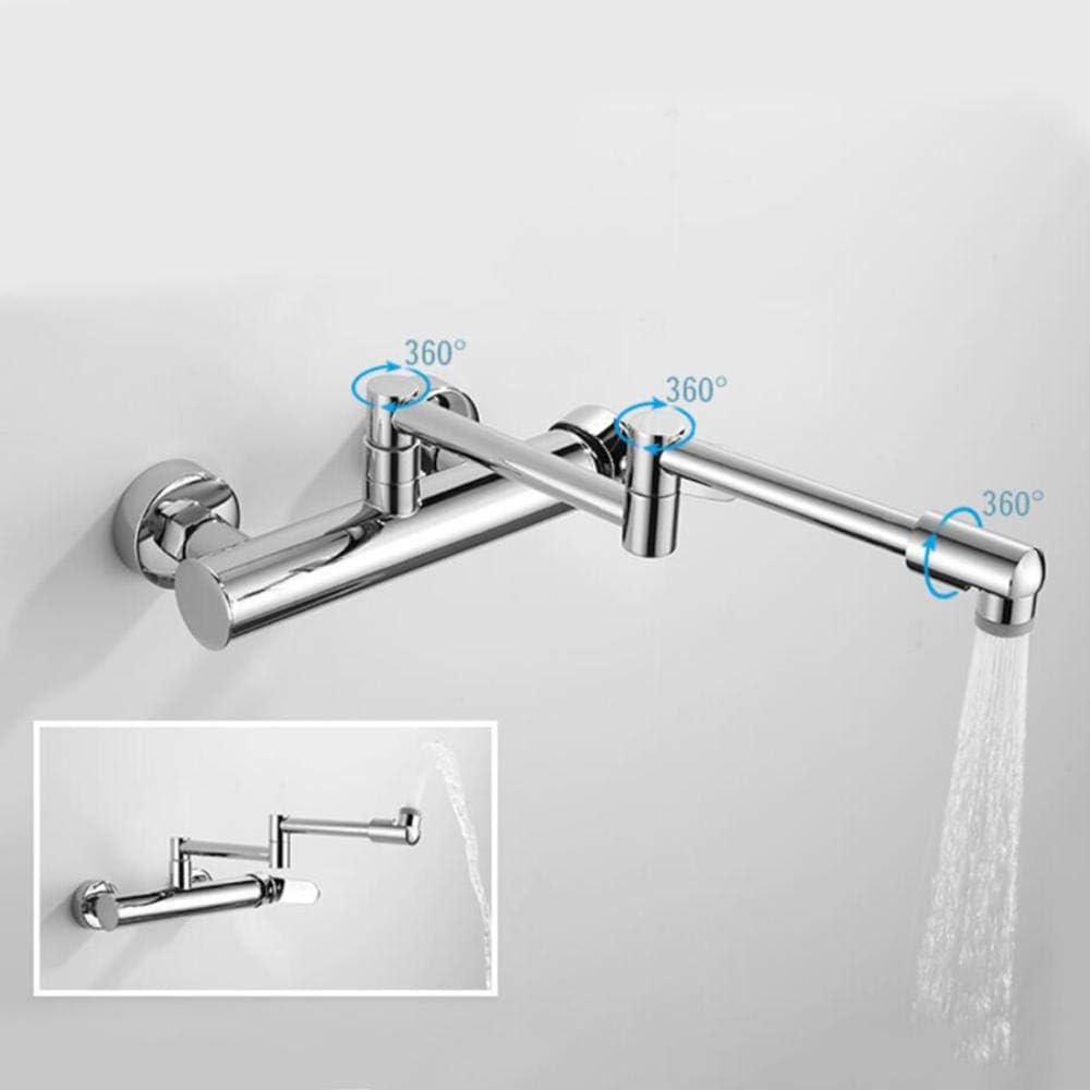 Rubinetto Cucina a Muro Caldo/Freddo Pieghevole Rame - immagine 6