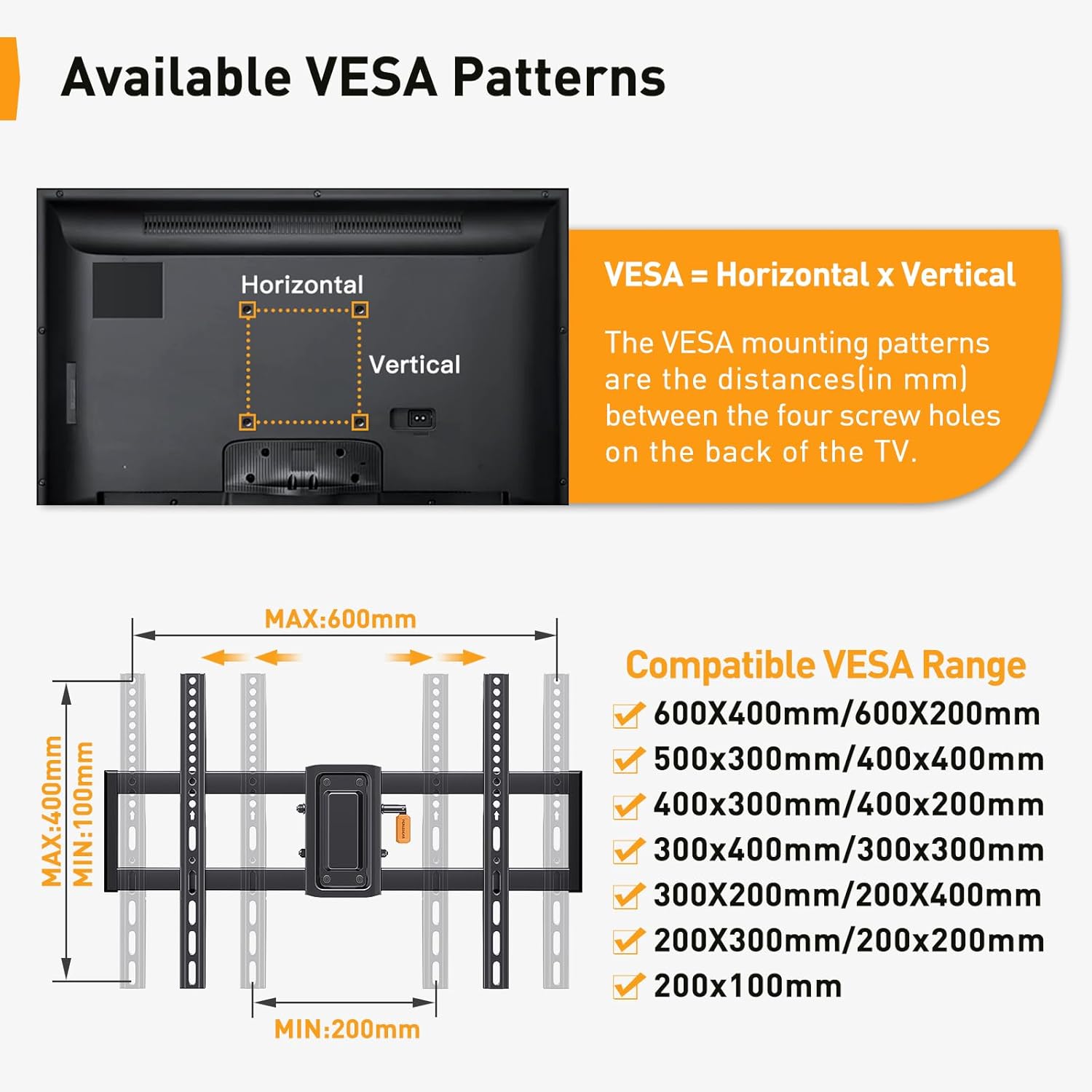 Perlegear Supporto TV Parete 37-82 Pollici - immagine 3