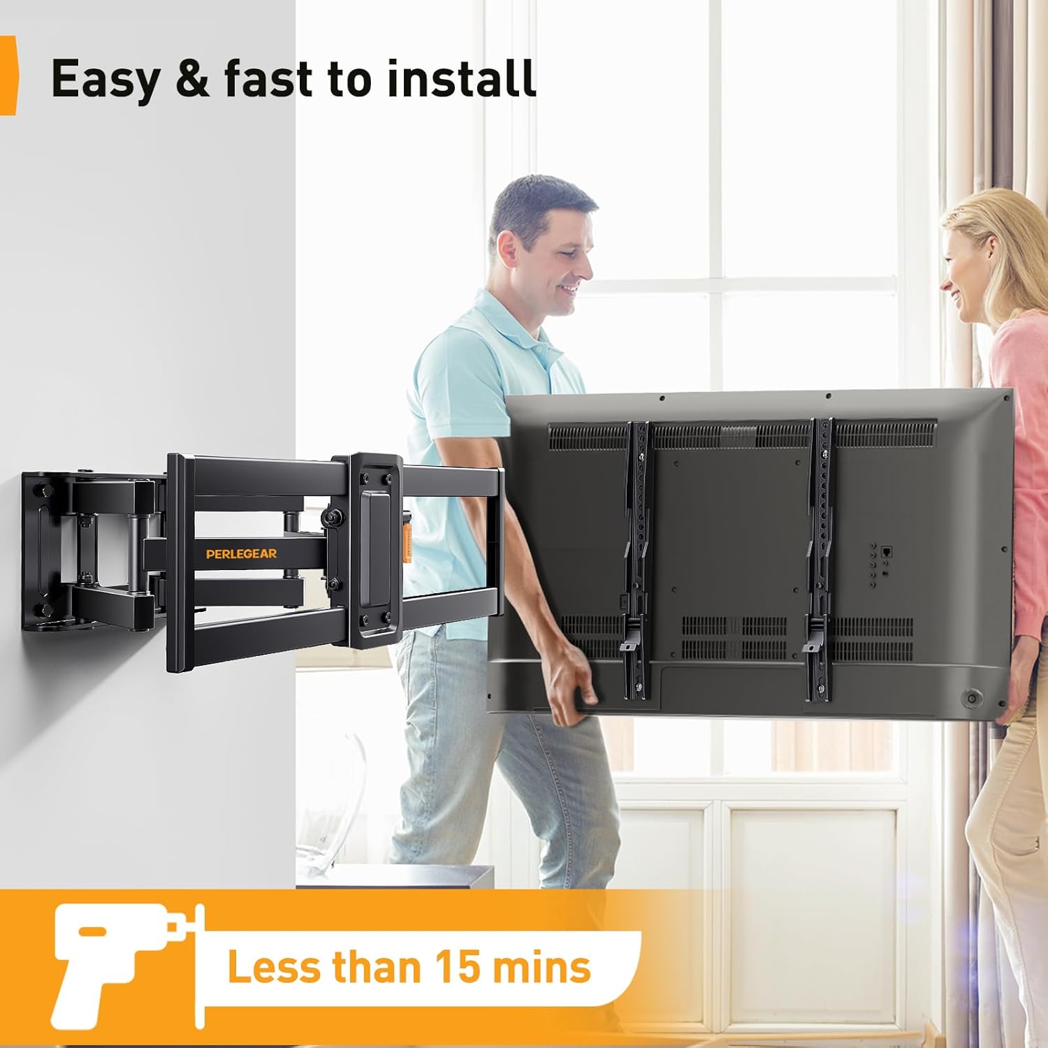 Perlegear Supporto TV Parete 37-82 Pollici - immagine 5