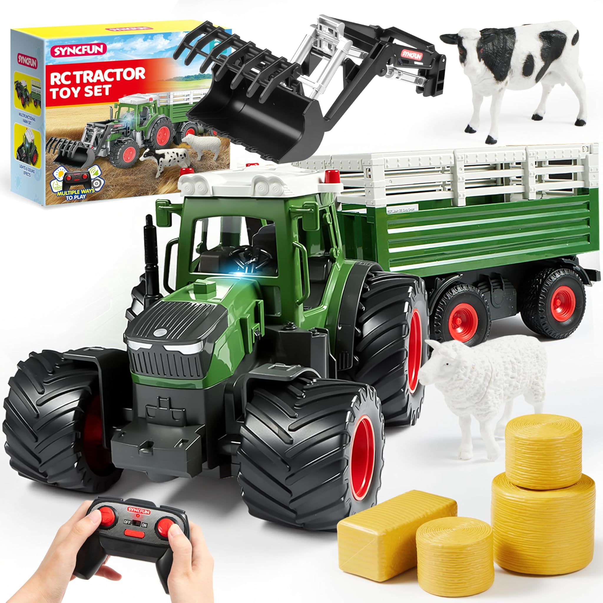 SYNCFUN Set Trattore Telecomandato con Rimorchio
