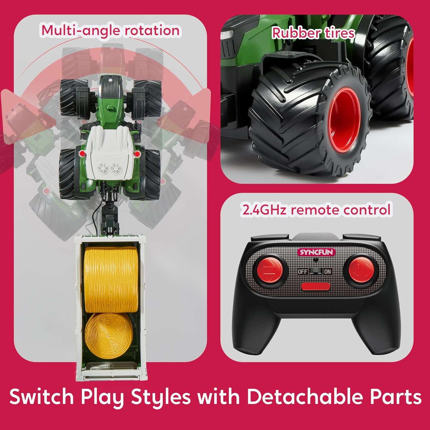 SYNCFUN Set Trattore Telecomandato con Rimorchio - immagine 3