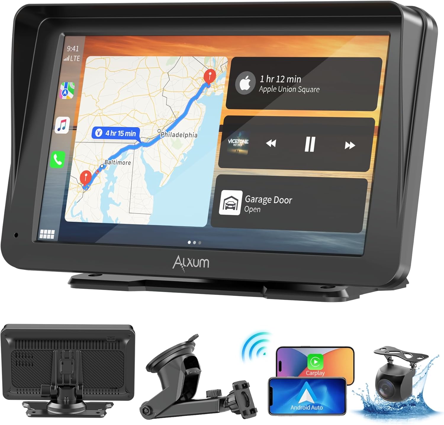Alxum Carplay Display Auto Portatile 7” IPS con Telecamera - immagine 1