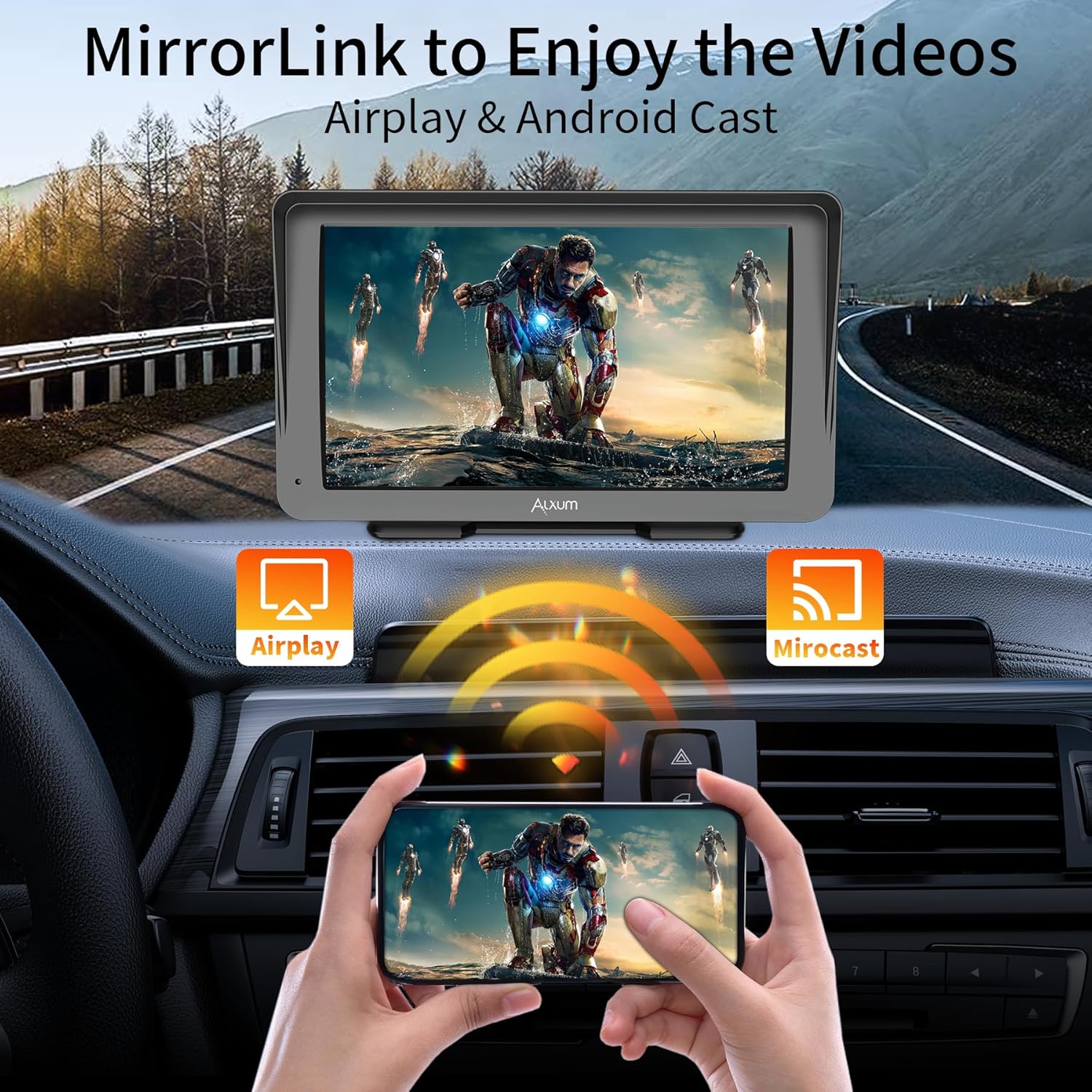 Alxum Carplay Display Auto Portatile 7” IPS con Telecamera - immagine 4