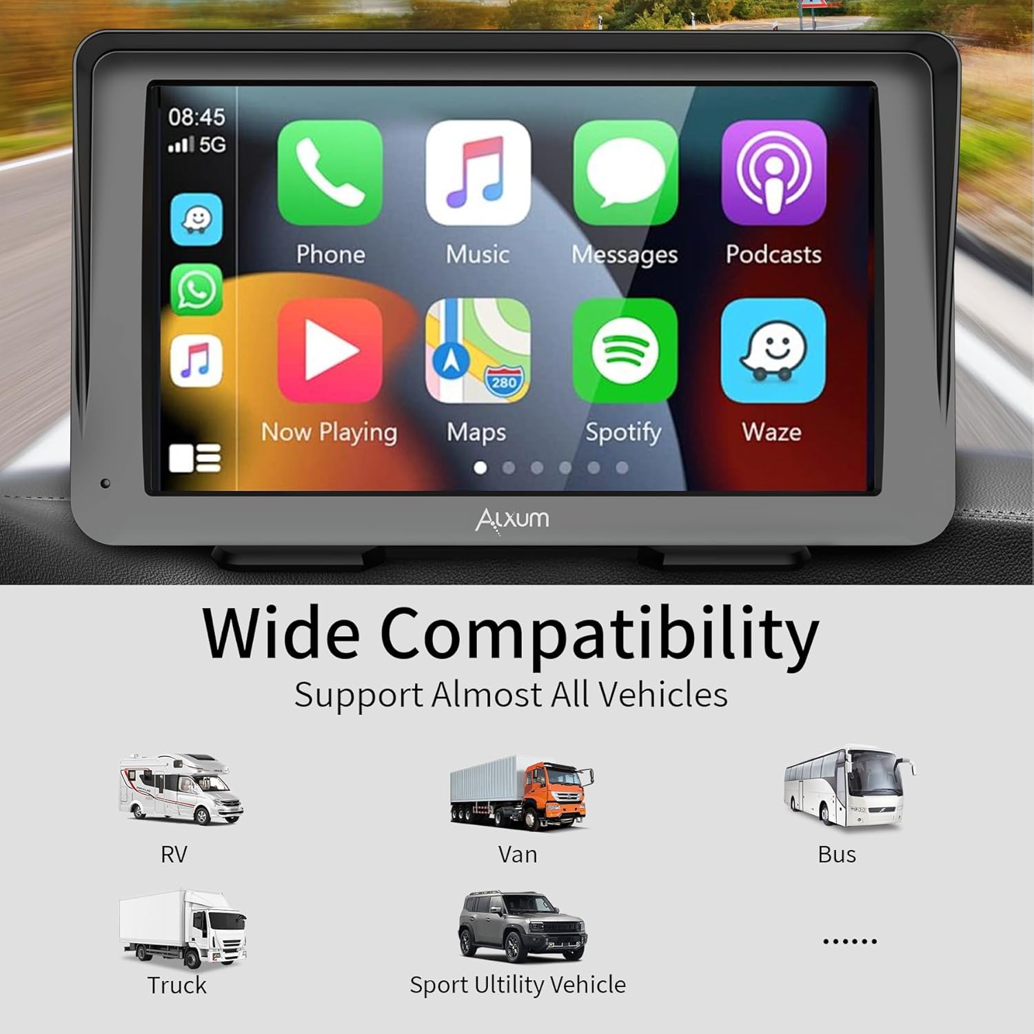 Alxum Carplay Display Auto Portatile 7” IPS con Telecamera - immagine 6