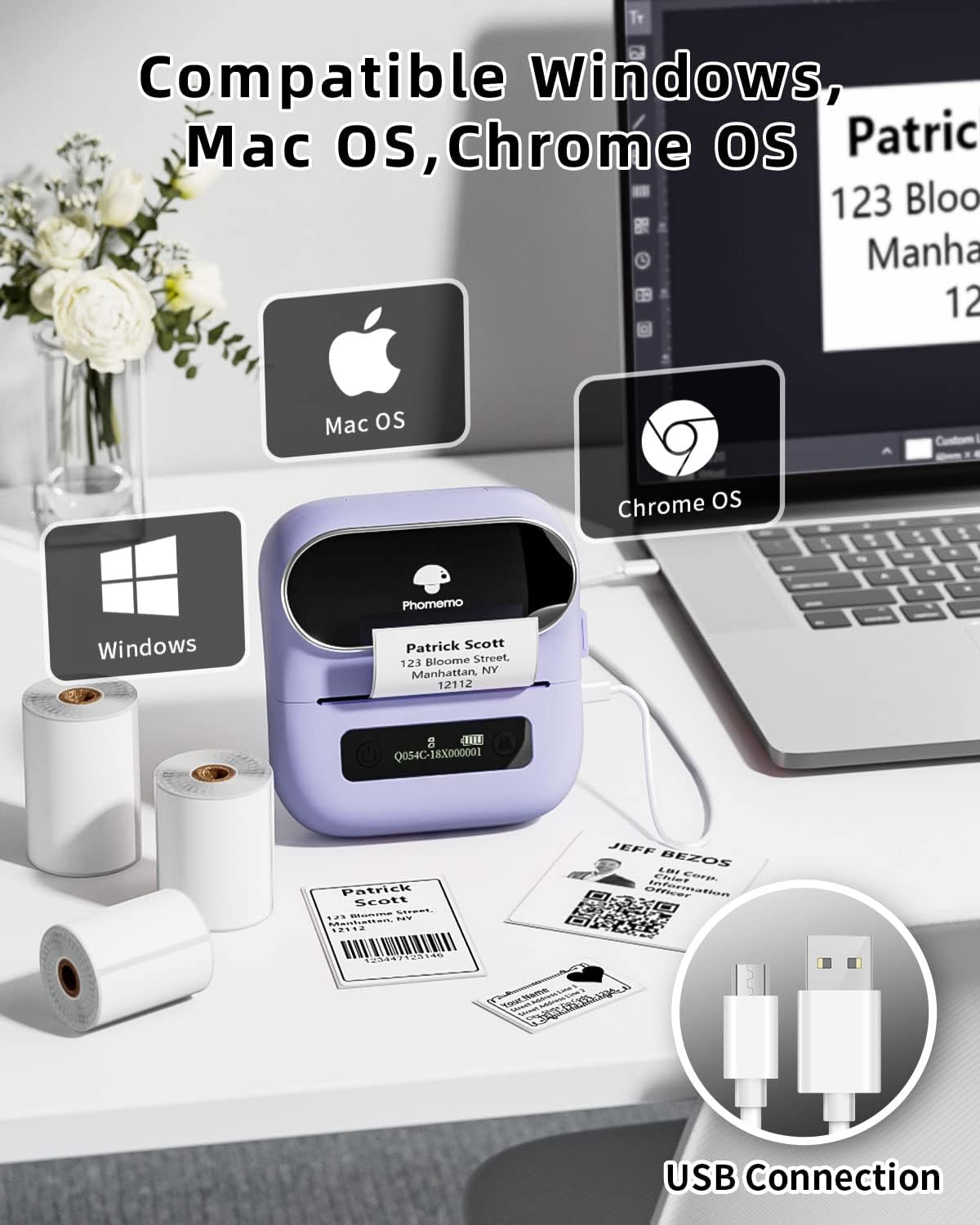 Phomemo M220 Stampante Etichette Bluetooth Portatile - immagine 4