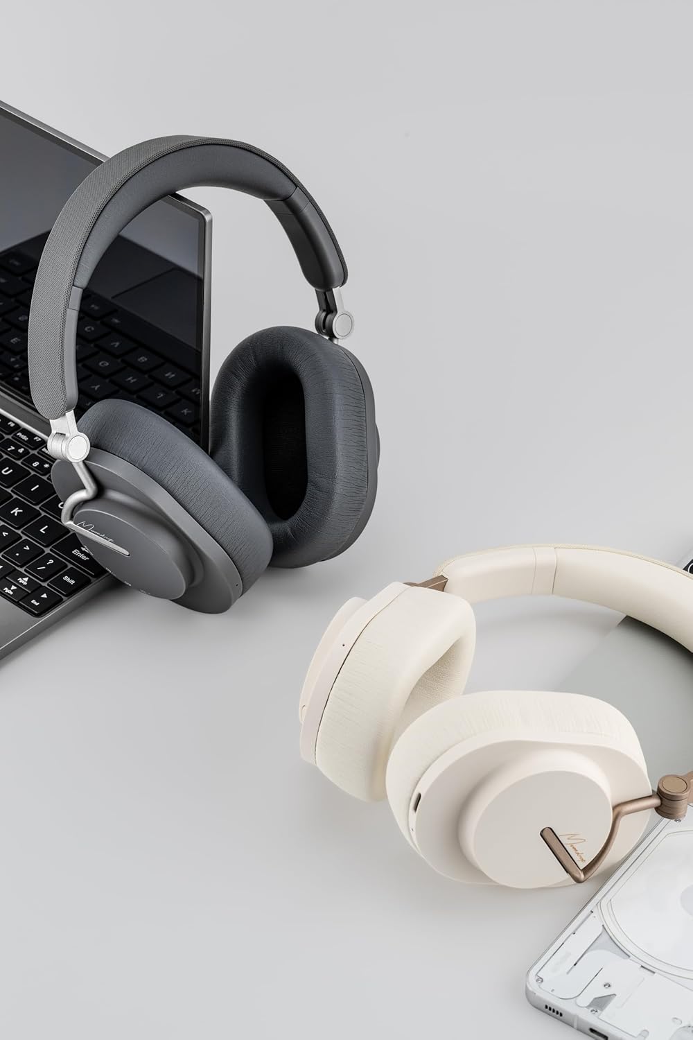 Moondrop Edge - Cuffie Wireless ANC Hi-Fi, Bianco Crema - immagine 2