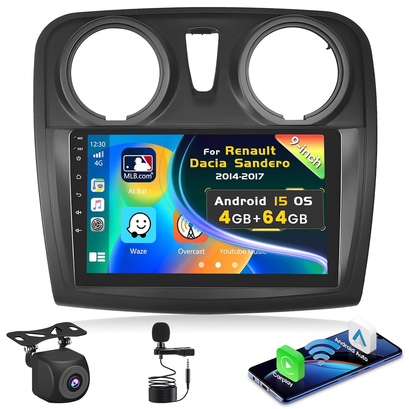 Inefala Android Autoradio 9" per Renault Dacia Sandero 2014-2017