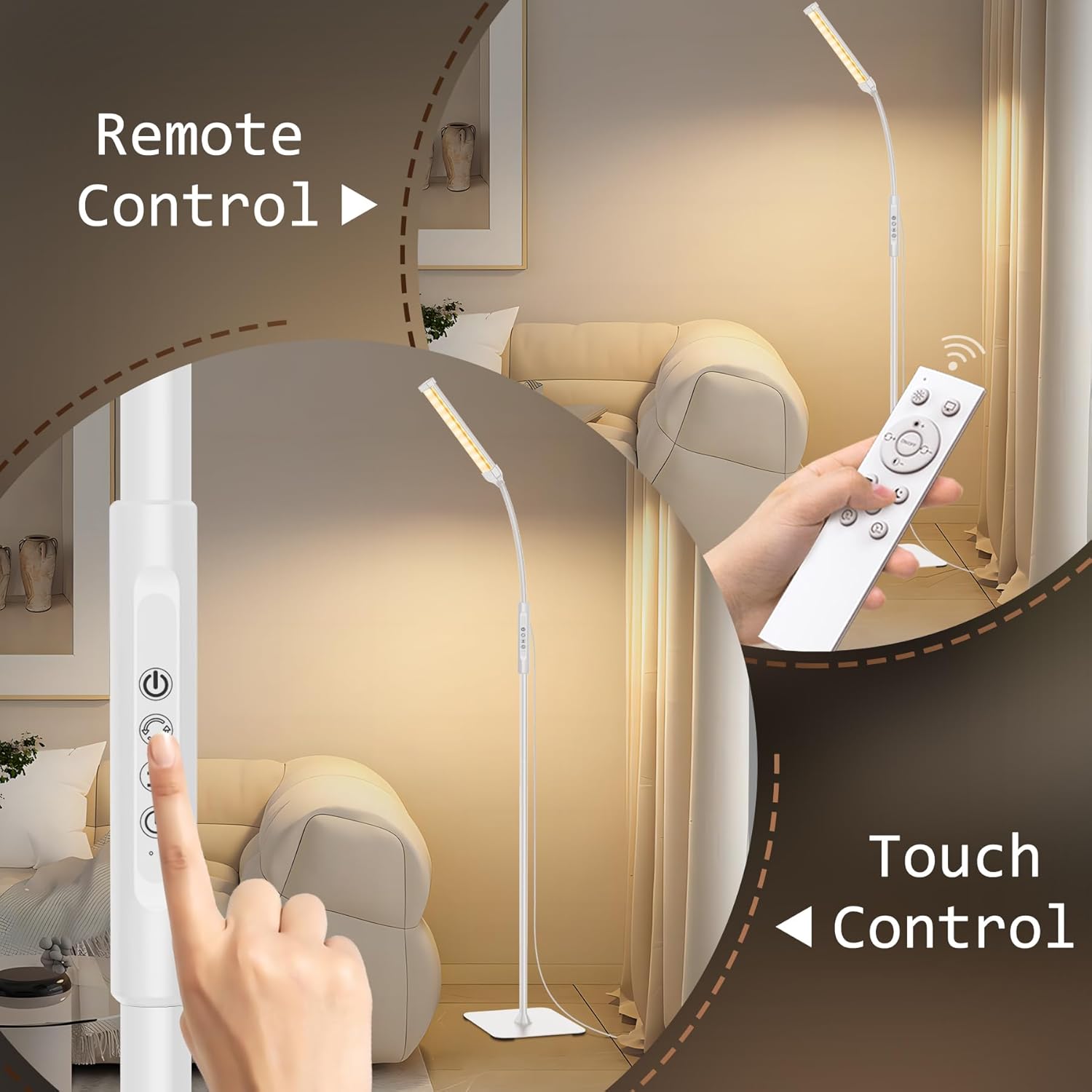 Lampada da Terra LED Touch Control con Telecomando - immagine 6