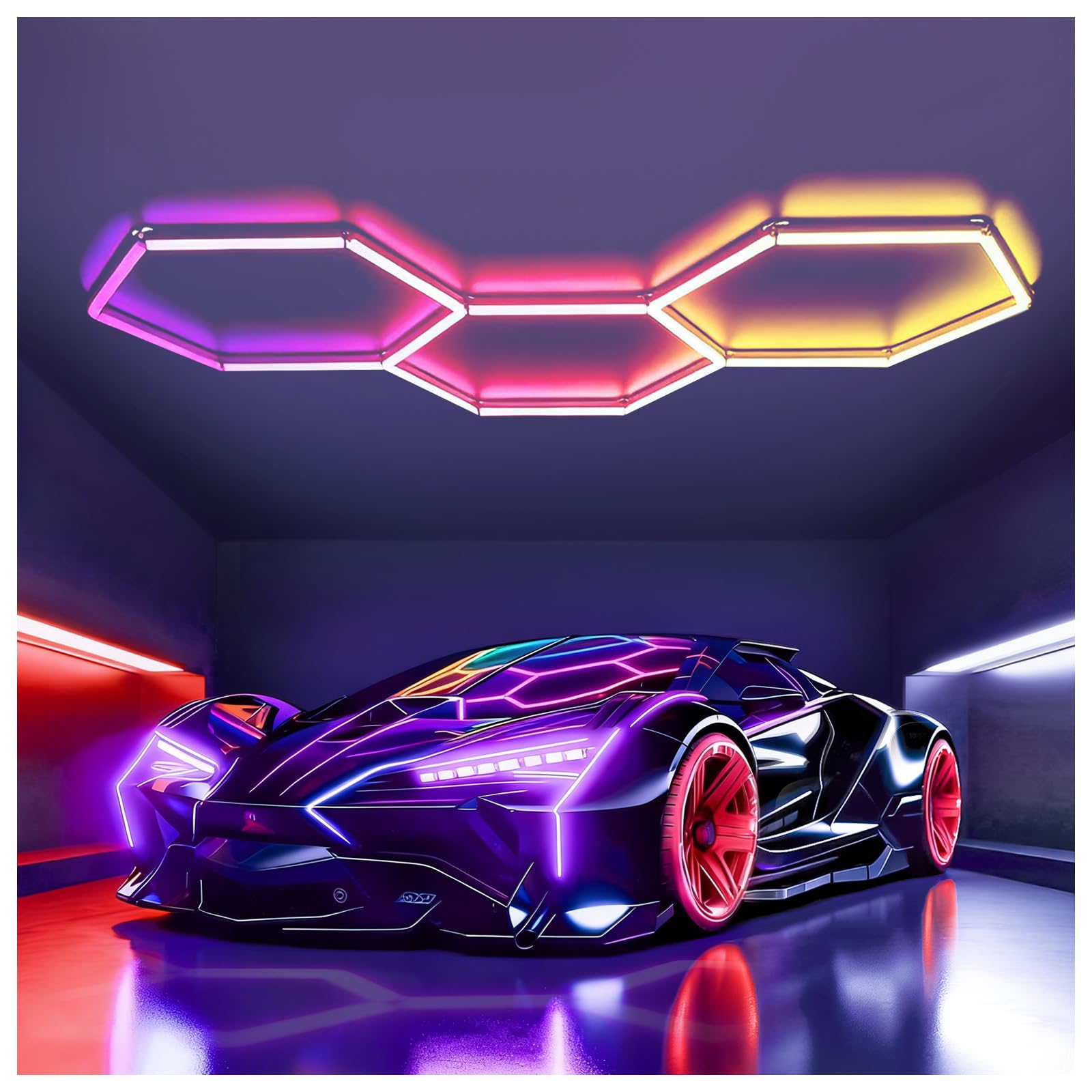 Illuminazione Esagonale a LED RGB 144W per Garage