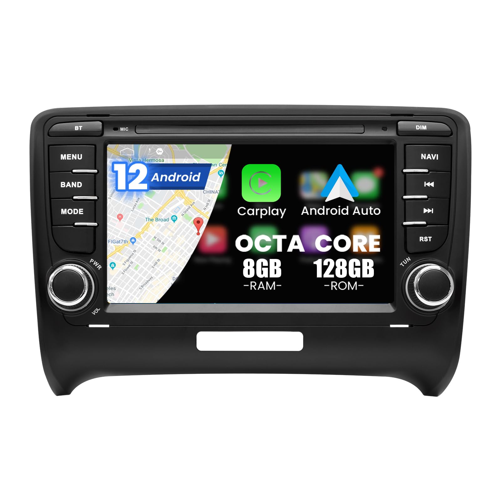 Autoradio Android 12 per Audi TT MK2 (2006-2014) 7 pollici