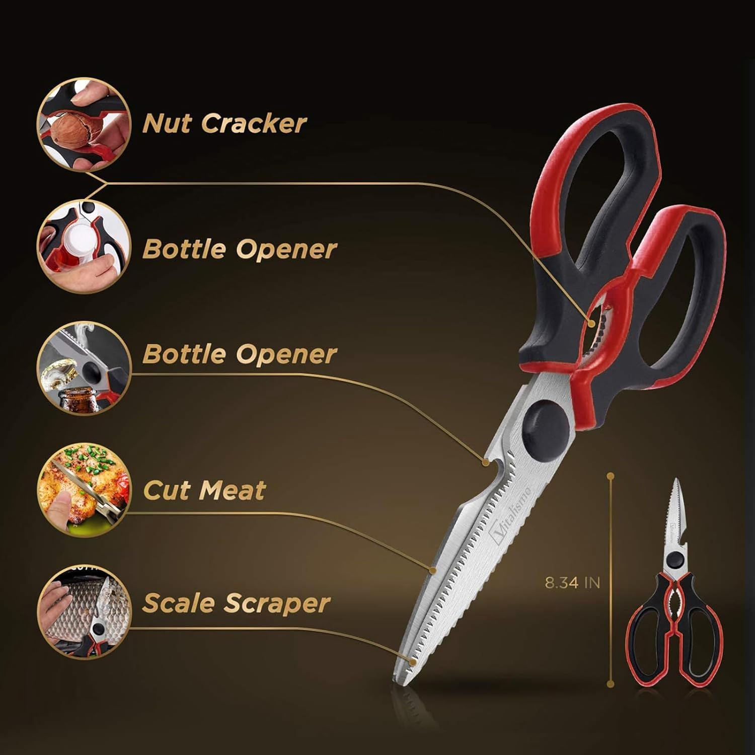 Forbici da Cucina Professionali Multiuso in Acciaio Inox - immagine 2