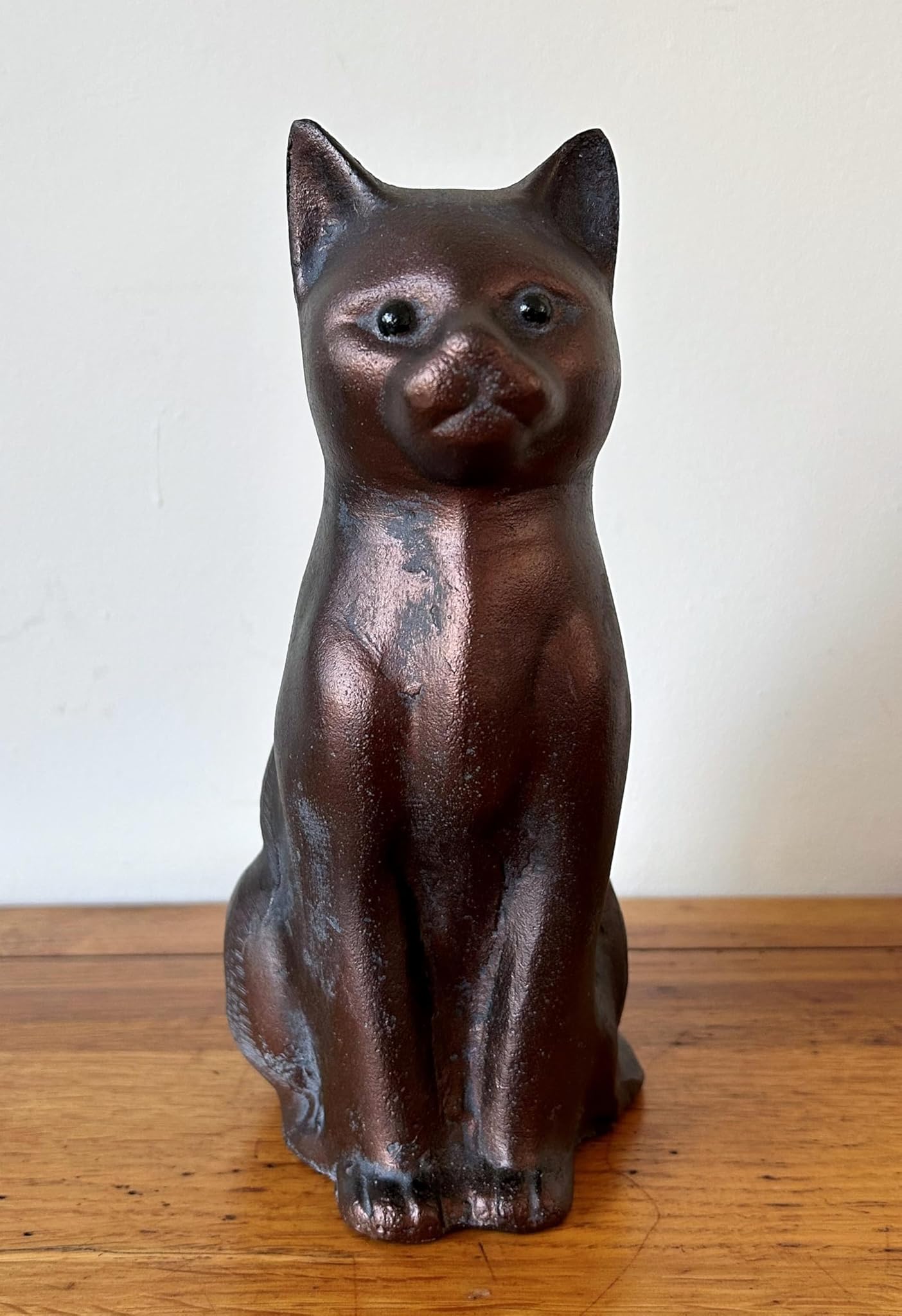 Farm and Garden Scultura Gatto Seduto in Ghisa, Bronzata