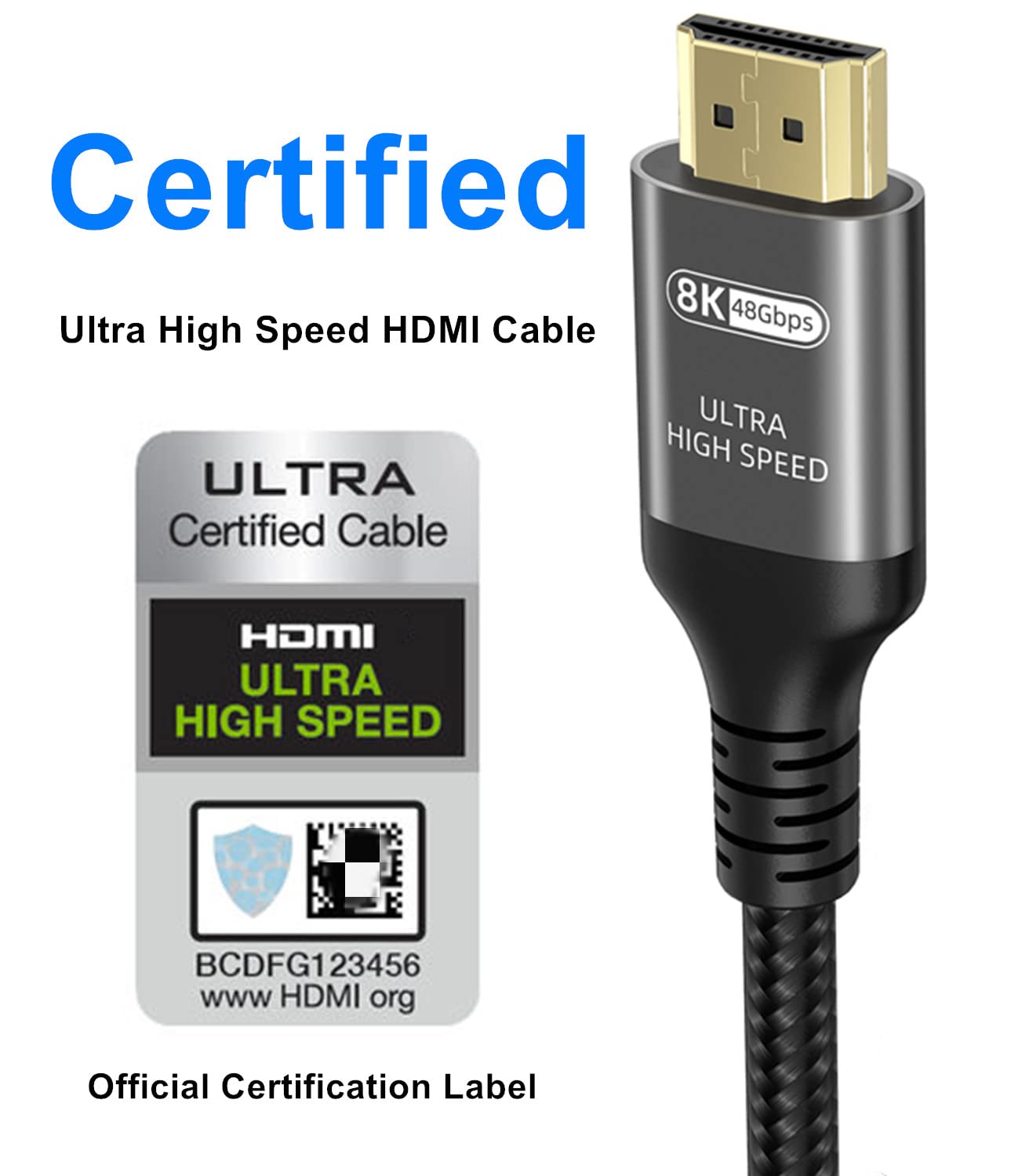 Ubluker Cavo HDMI 48Gbps 0.5M Certificato Ultra High Speed - immagine 2