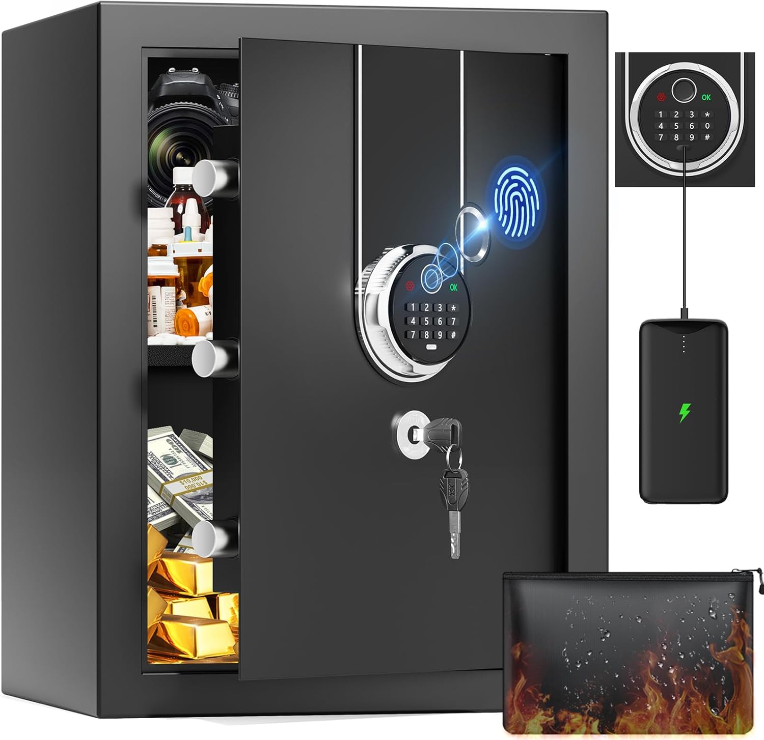 Cassaforte Biometrica Digitale 50L per Casa - immagine 1