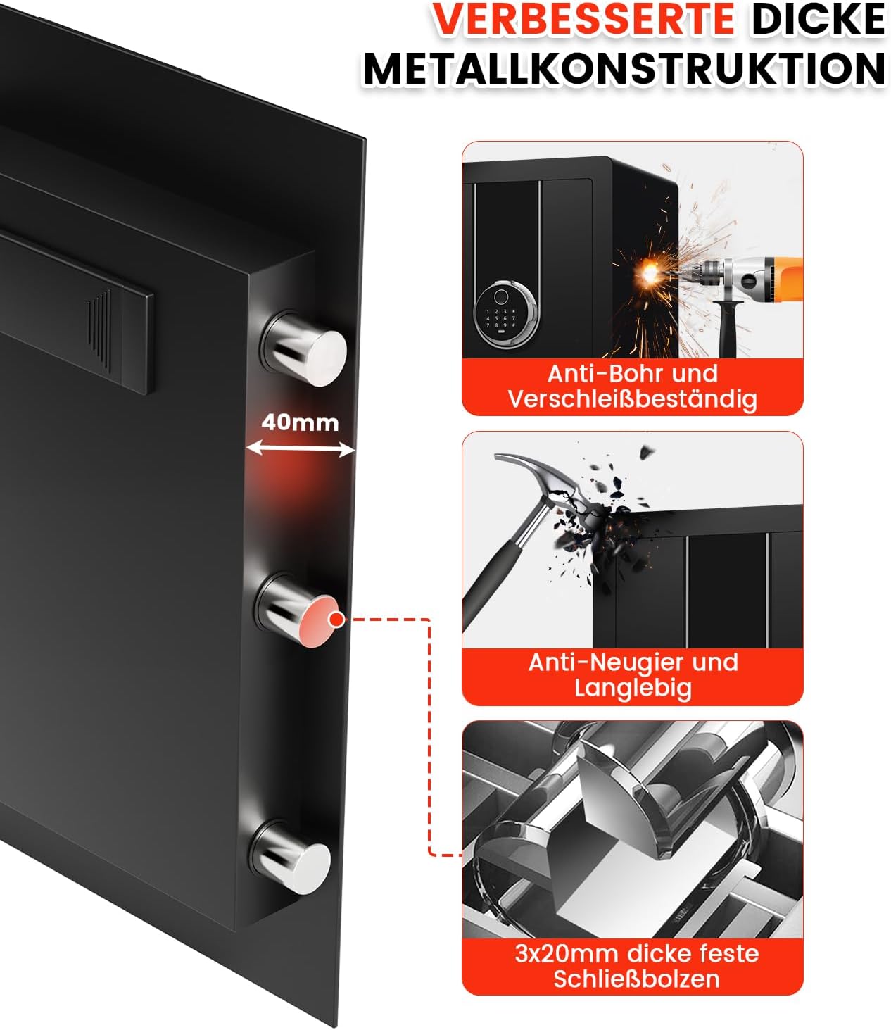 Cassaforte Biometrica Digitale 50L per Casa - immagine 4
