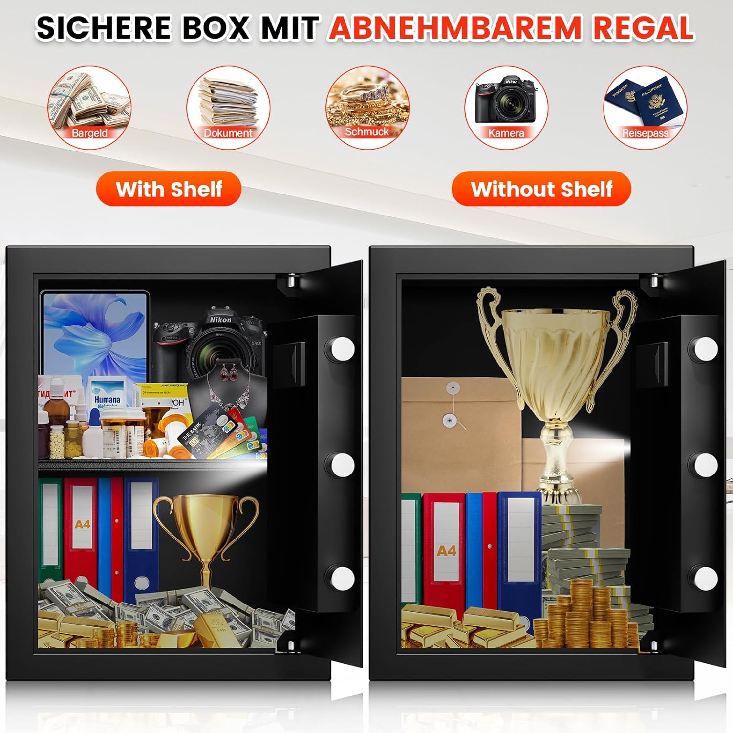 Cassaforte Biometrica Digitale 50L per Casa - immagine 6