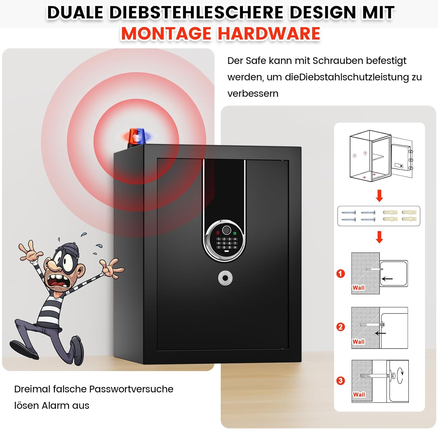 Cassaforte Biometrica Digitale 50L per Casa - immagine 7