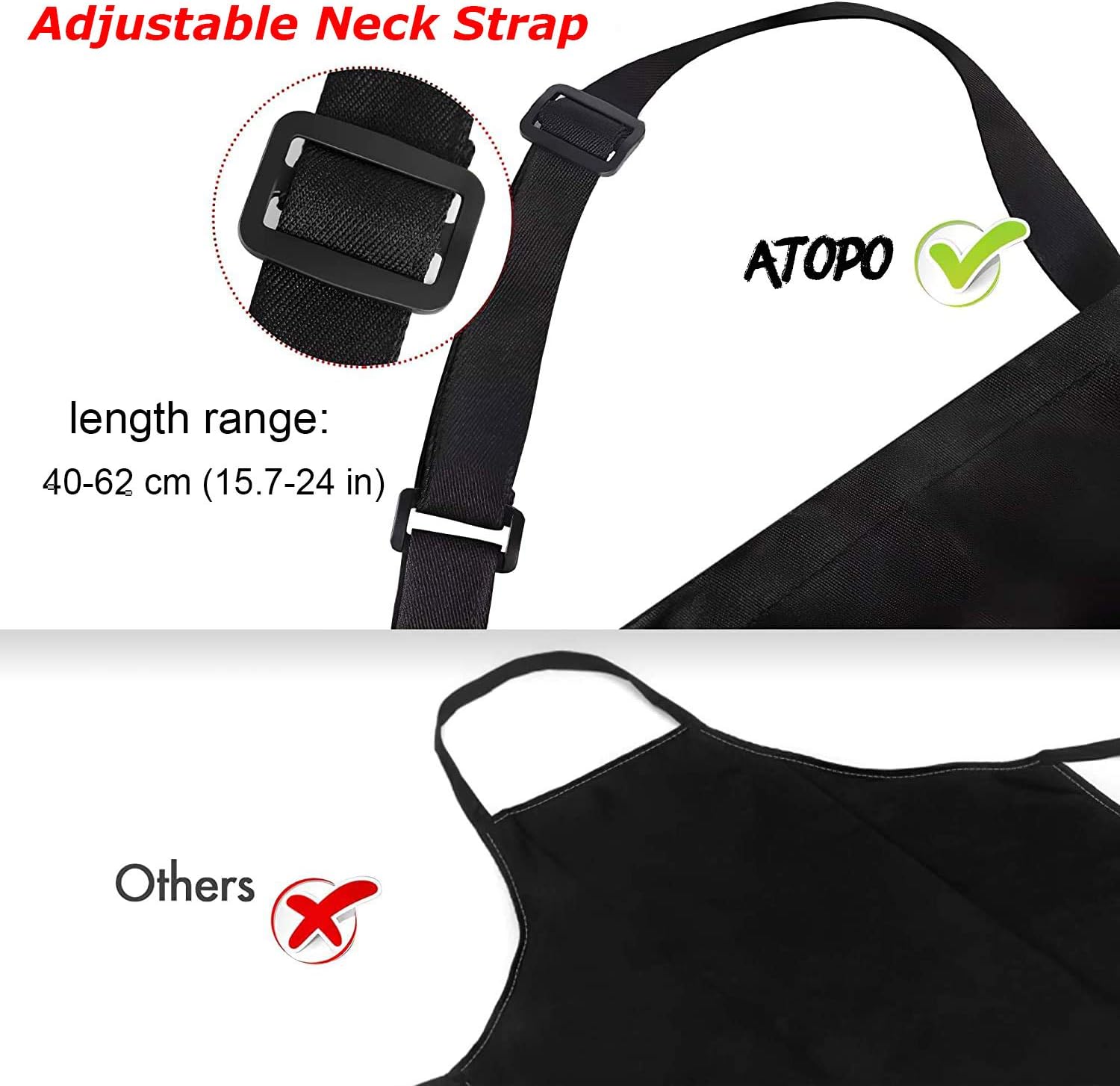 Grembiule Cuoco Nero Impermeabile 4 Pezzi - immagine 4