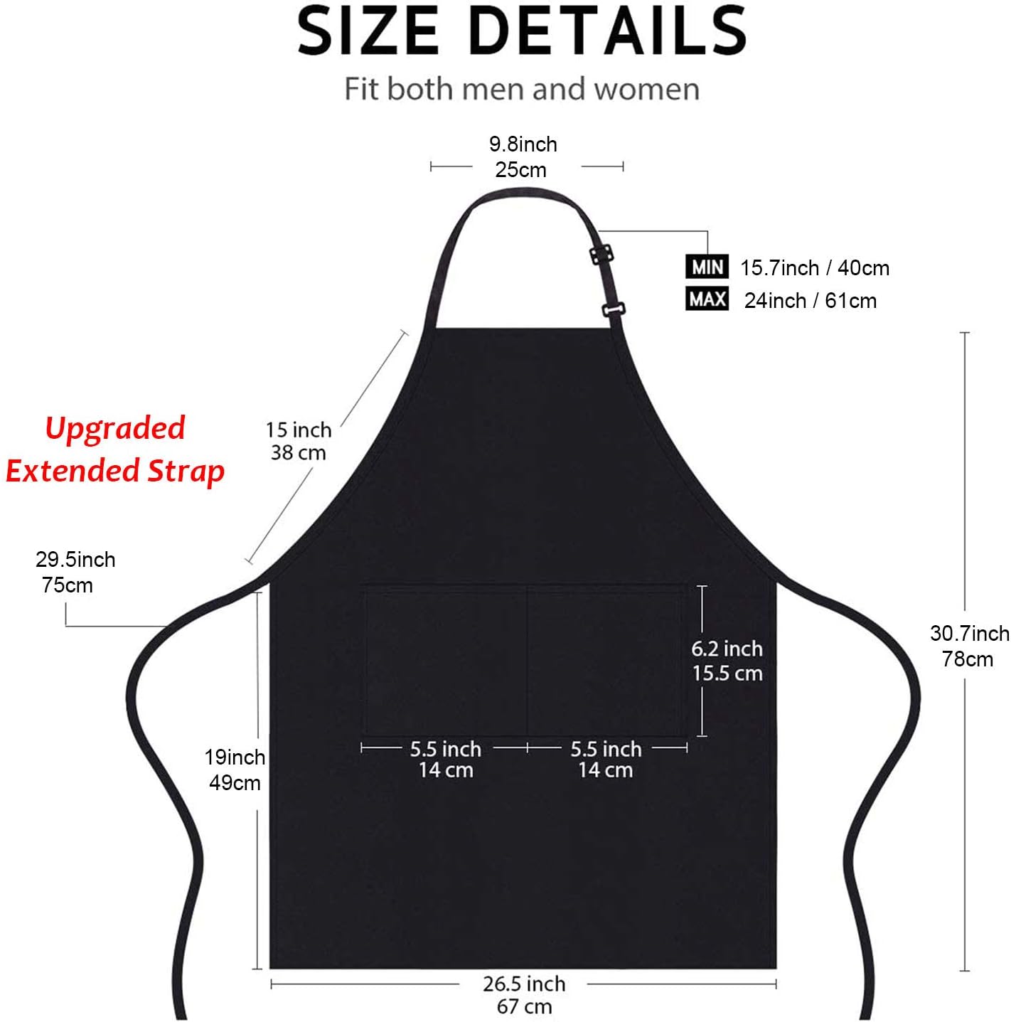 Grembiule Cuoco Nero Impermeabile 4 Pezzi - immagine 6