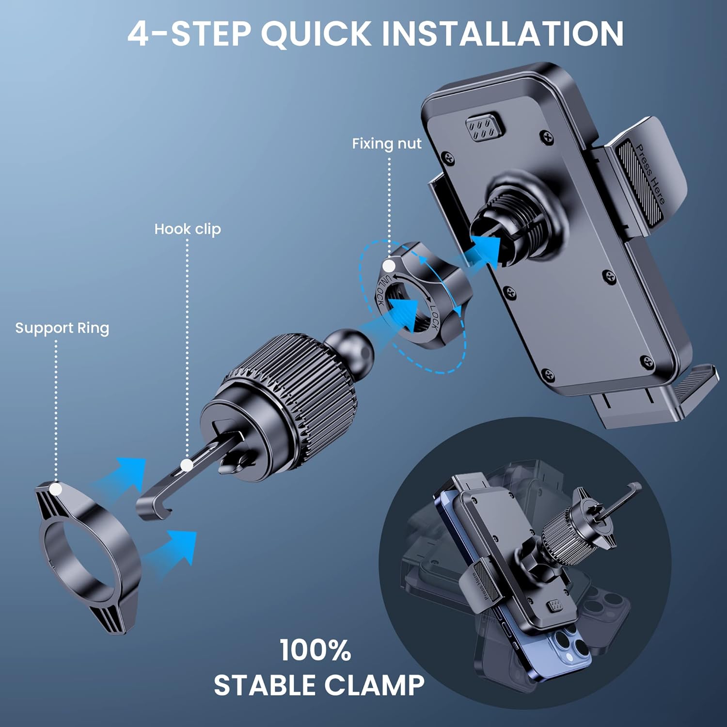 Porta Cellulare Auto per Presa D'aria 360 Gradi - immagine 3