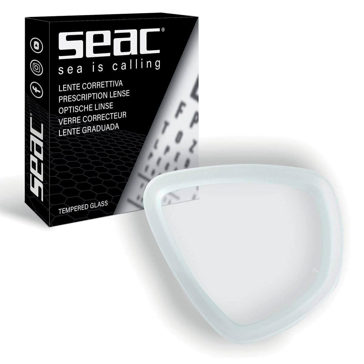 Seac vetro Correttore Maschera Seac Extreme e Extreme Evo, unisex, Extreme, trasparente