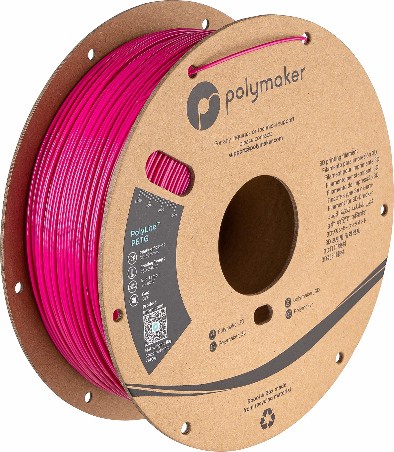 Polymaker PolyLite PETG - 1.75mm - 1kg - Magenta