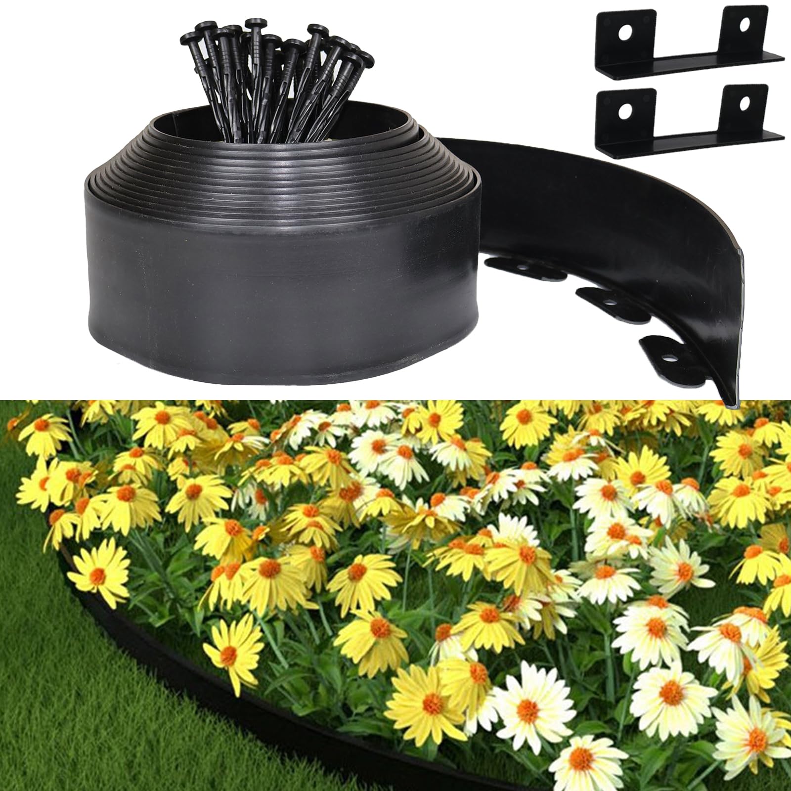 Bordura Giardino Plastica 10cmx20m, Nera