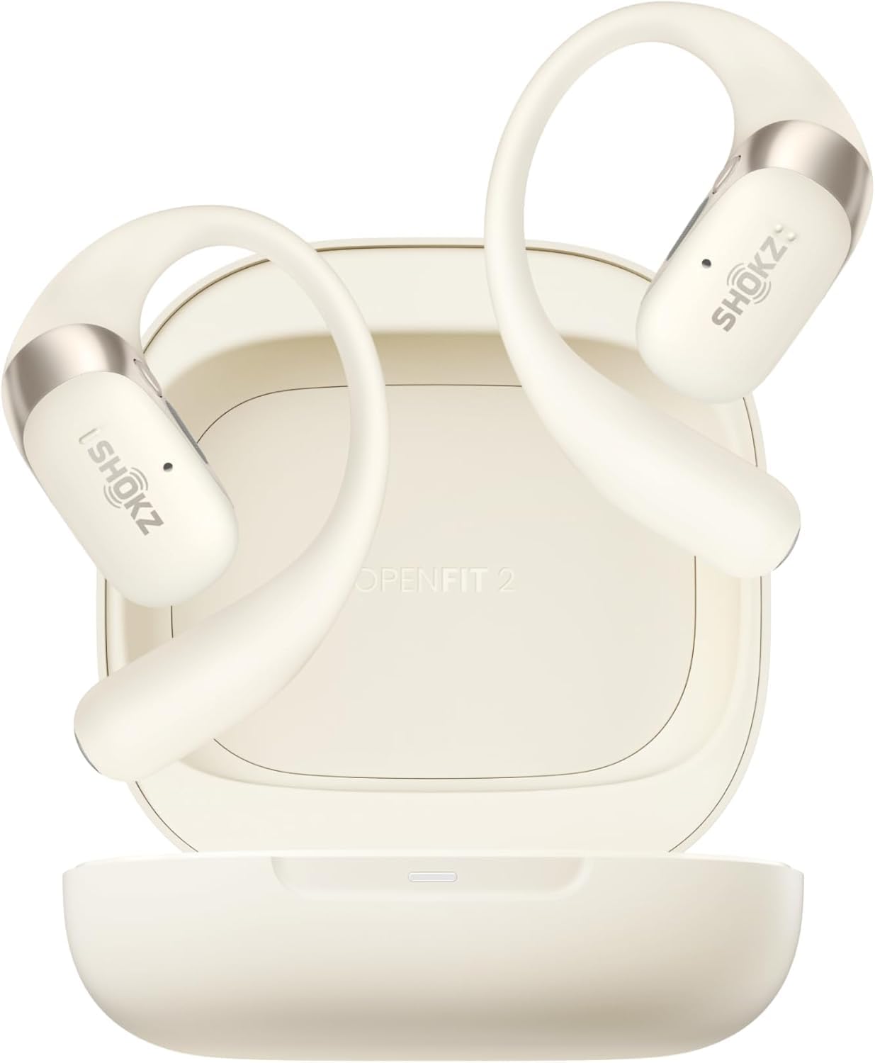 Shokz OpenFit 2 - Auricolari Bluetooth Open-Ear, Beige