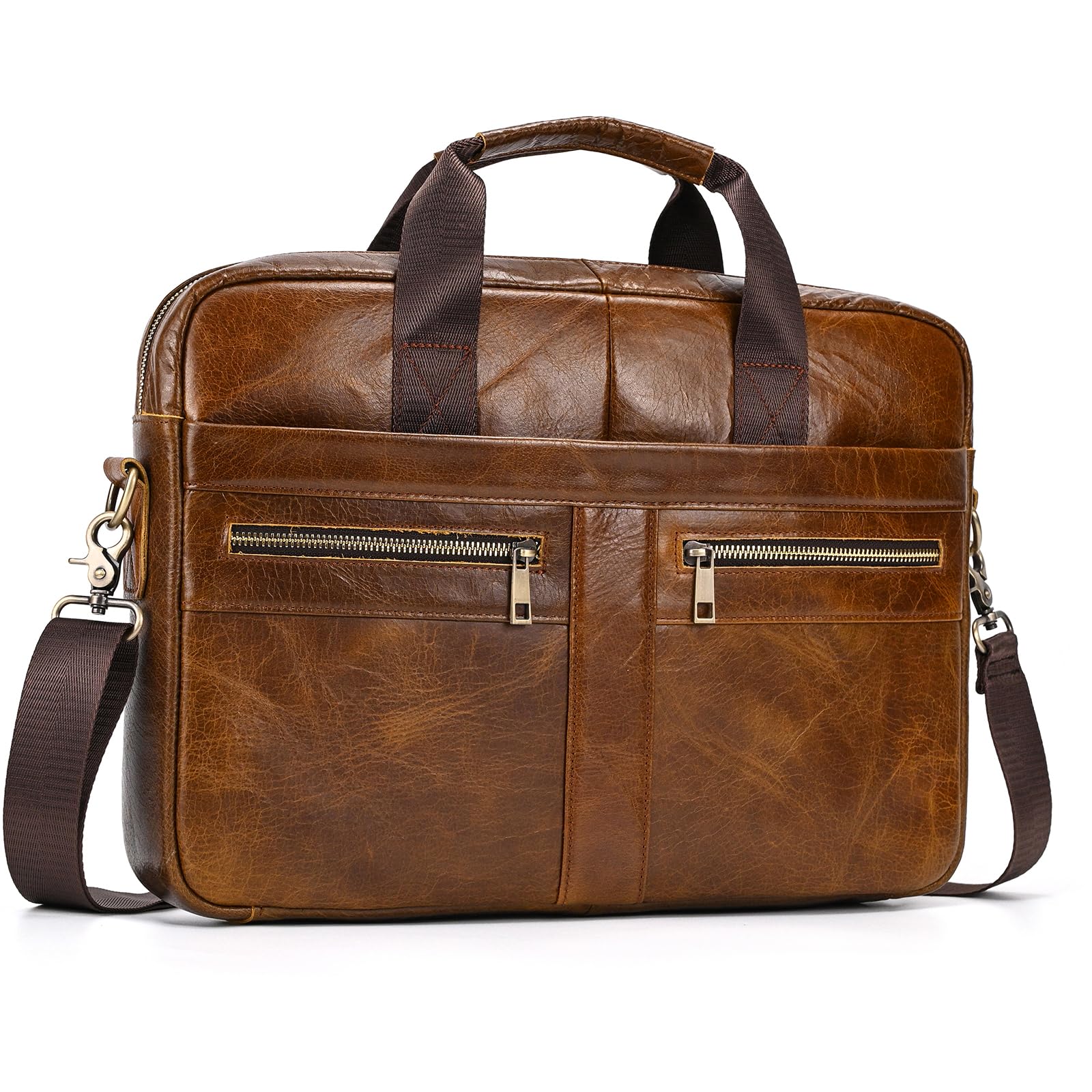 newsbirds Ventiquattrore Uomo Vera Pelle per Laptop Vintage