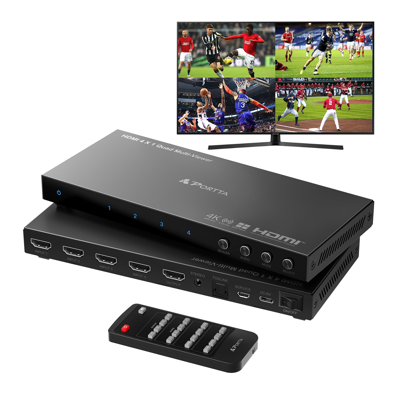 4K HDMI Multiviewer Switch 4x1 con PIP